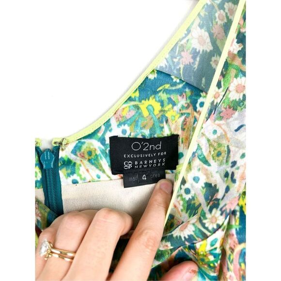 O’2nd Barney’s New York Floral Spring Bright Pocket Mini Dress Cotton Blend Size - Picture 2 of 10